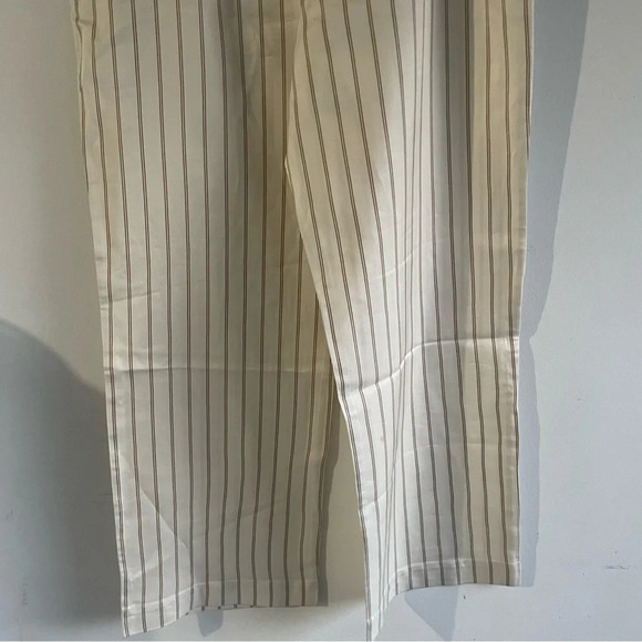 Jenni Kayne White Tan Stripe Elastic Waist Straight Pull On Pants 22218 - Picture 6 of 15